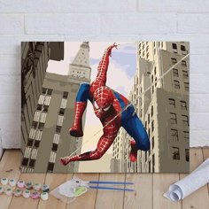 Картина по номерам Человек-Паук на холсте 40x50 см с красками и кистью Fantasy Earth