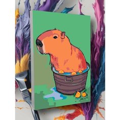 Картина по номерам Капибара Птица Животное Круто красим