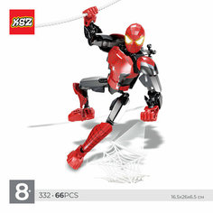 Сборная фигурка конструктор KSZ Heroes Assemble: Человек-паук, 66 дет, 25см