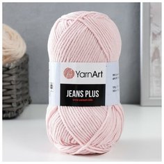 Пряжа "Jeans plus" 55% хлопок, 45% акрил 160м/100гр (18 розовый) Yarn Art