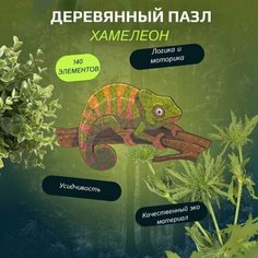 Деревянный пазл Хамелеон Wood Magic