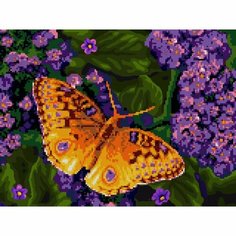 Алмазная мозаика, 30 × 40 см, частичное заполнение «Фиолетовые цветочки» Lori