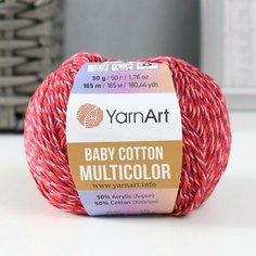 YarnArt Пряжа "Baby Cotton Multicolor" 50%акрил, 50%хлопок 165м/50гр (5209 вишнёвый меланж)