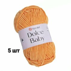 Пряжа YarnArt Dolce baby Мандарин (852) 5 мотков 50 г/85 м (100% микрополиэстер) ярнарт дольче беби