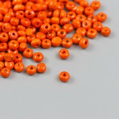 Бусины для творчества дерево "Оранжевые" d 0,4 см набор 20 гр Top Market