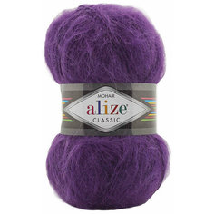 Пряжа Alize Mohair Classic сливовый (863), 24%шерсть/25%мохер/51%акрил, 200м, 100г, 2шт