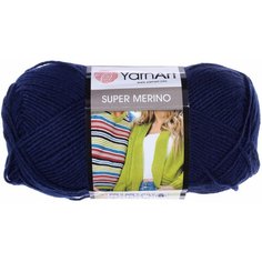 Пряжа Yarnart Super Merino темно-синий (148), 75%акрил/25%шерсть, 300м, 100г, 5шт