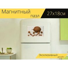 Магнитный пазл "Натюрморт, орехи, грецкие орехи" на холодильник 27 x 18 см. Lots Prints