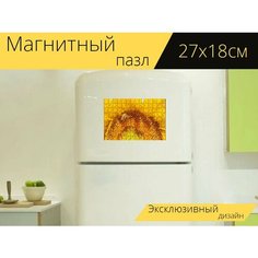Магнитный пазл "Пчела, подход, посадка" на холодильник 27 x 18 см. Lots Prints