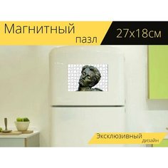 Магнитный пазл "Скульптура, статуя, патина" на холодильник 27 x 18 см. Lots Prints