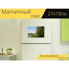 Магнитный пазл "Река, тишина, утро" на холодильник 27 x 18 см. Lots Prints