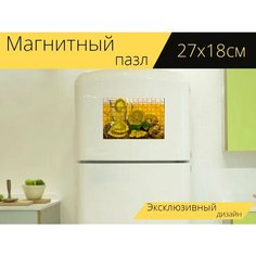 Магнитный пазл "Чай, лимон, кувшин" на холодильник 27 x 18 см. Lots Prints