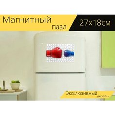 Магнитный пазл "Боевой, заниматься боксом, несправедливый" на холодильник 27 x 18 см. Lots Prints