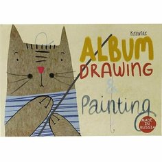 Альбом для рисования Kroyter 40л А4, склейка, блок 100гр, Мяу 00041