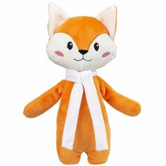 Мягкая игрушка Beastie Toys, лисенок с белым шарфом, 25,5х11 см, велюр; набивка, шарфик - полиэстер 100% Нет бренда