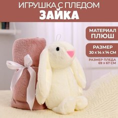 Мягкая игрушка с пледом Зайка Китай
