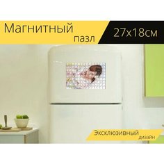 Магнитный пазл "Женщина, беременность, мама" на холодильник 27 x 18 см. Lots Prints