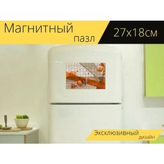 Магнитный пазл "Утес, вешалка, альпинизм" на холодильник 27 x 18 см. Lots Prints