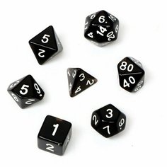 Время игры Набор кубиков для D&D (Dungeons and Dragons, ДнД) "Время игры", серия: D&D, 7 шт, черные