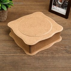 Шкатулка фигурная большая для декора из МДФ 18,5х18,5х6 см, накладка 14 см Россия