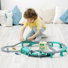 Железная дорога "Город" 92 предмета, G-004, 103х61х15 см Givito