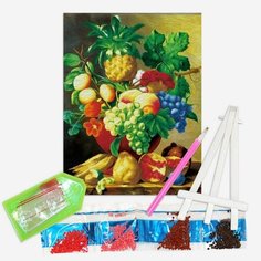 Алмазная Мозаика 21*25см (С Мольбертом Картон, Частичная выкладка, Стразы-Камни) Фрукты (24728) Нет бренда