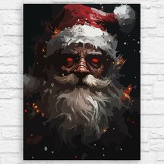 Картина по номерам на холсте новый год рождеством (дед мороз, санта, хоррор, психоделика) - 12821 40х30 Бруталити