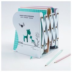 Подставка для книг MESHU, 3 отделения, раздвижная, белая Нет бренда
