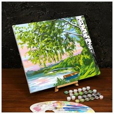 Картина по номерам на холсте с подрамником «Береза у озера» 40×50 см Школа талантов