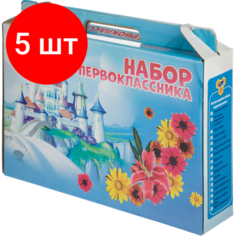 Комплект 5 наб, Набор первоклассника в коробке , для девочки, НП-1/2 Noname