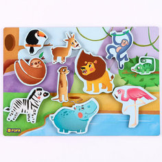 Обучающая доска с липучками «Где чей домик. Африка» Fofa