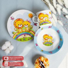 Посуда для детей набор 3 предмета . Львята нет бренда