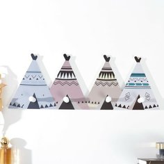 Крючки декоративные дерево "Вигвамы" 50х4,5х19 см Noname