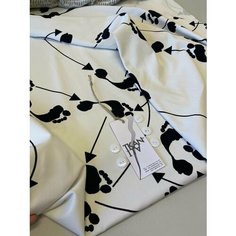 Ткань Костюмный хлопковый принтованный джинс с эластаном, 1 м. Noname