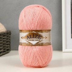 2шт, Пряжа "Angora Gold" 20% шерсть, 80% акрил 550м/100гр (363 св.-роз.) Alize