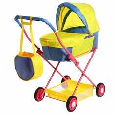 Коляска кукольная №4, цвет сине-жёлтый Ясюкевич