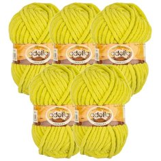 Пряжа Adelia Пряжа ADELIA "DOLLY" 100% полиэстер 5 шт.х100г 40м, 100 % полиэстер, 100 г, 40 м, 5 шт., №30 желто-зеленый