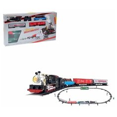 Железная дорога детская "Грузовой поезд", игровой набор с поездом, длина пути 3 м 87 см, работает от батареек Сима ленд