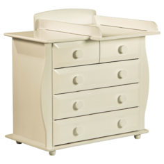 Пеленальный комод ЛЕЛЬ (Кубаньлесстрой) БИ 36 со съёмным пеленальным столиком, 5 ящиков, ваниль