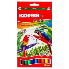 Двусторонние фломастеры Kores 10 цветов, Вентилируемый колпачок 29021