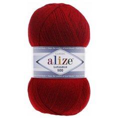 Пряжа для вязания Alize "Lanagold 800", цвет: красный (56), 800 м, 100 г, 5 шт