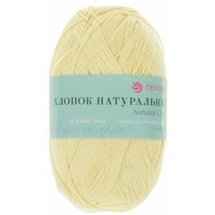 Пряжа Пехорка Хлопок натуральный светло-желтый (053), 100%хлопок, 425м, 100г, 1шт