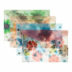 Папка-конверт на кнопке формат А4 180мкр микс Цветы Calligrata