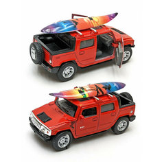 Металлическая машинка Kinsmart 1:40 «2005 Hummer H2 SUT (Cерфинг)» инерционная, красная KT5097DS-1