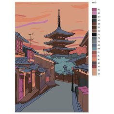 Картина по номерам W-52 "Пейзаж Японии" 80x120 Brushes Paints