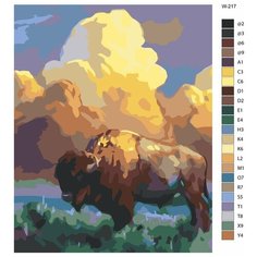 Картина по номерам W-217 "Дикий зубр" 80x100 Brushes Paints