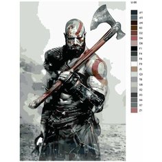 Картина по номерам U-96 "Игра God of War. Кратос" 80x120 см Brushes Paints