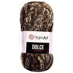 Пряжа YarnArt Dolce коричневый-бежевый (807), 100%микрополиэстер, 120м, 100г, 1шт