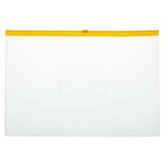 Папка-конверт с молнией сбоку, A4 , желтая Нет бренда