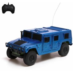Машинка Джип радиоуправляемый xамер, свет, работает от батареек, 1:18, цвет синий Enkara
